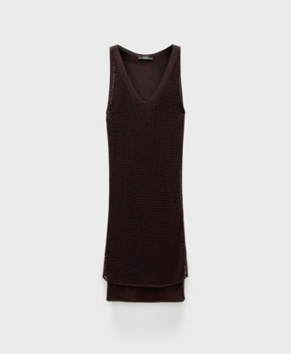Women's Lurex Openwork Knit Dress