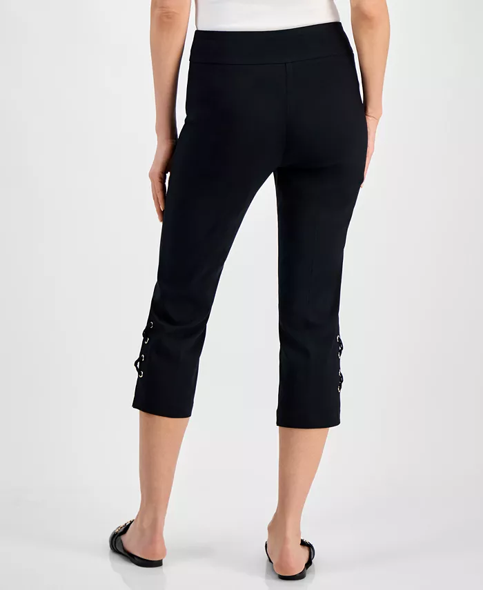 Women's Side Lace-Up Pull-On Capri Pants - thumbnail 9