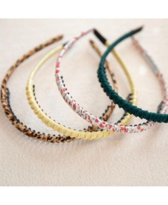 Thin Floral Headband - Red