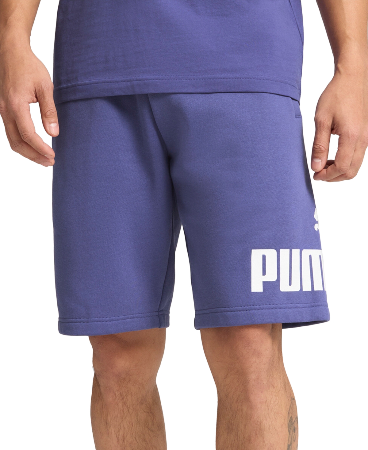 Puma Men's Logo Drawstring Shorts In Blue - 946
