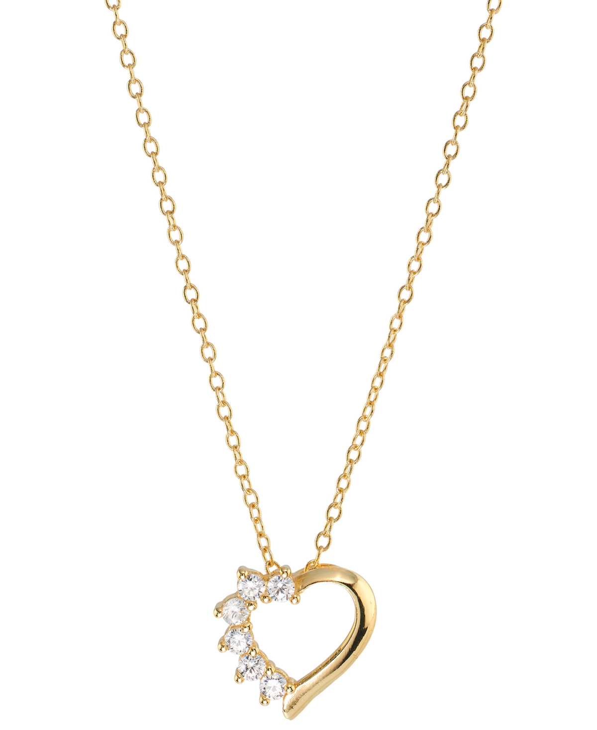 MACY'S CUBIC ZIRCONIA HEART PENDANT NECKLACE (1/3 CT. T.W.) IN STERLING SILVER 