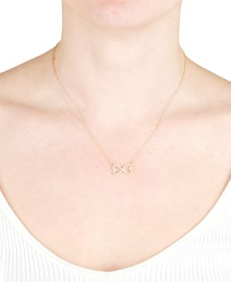 Cubic Zirconia Infinity Heart Pendant Necklace (3/4 ct. t.w.) in 14k Gold over Sterling Silver