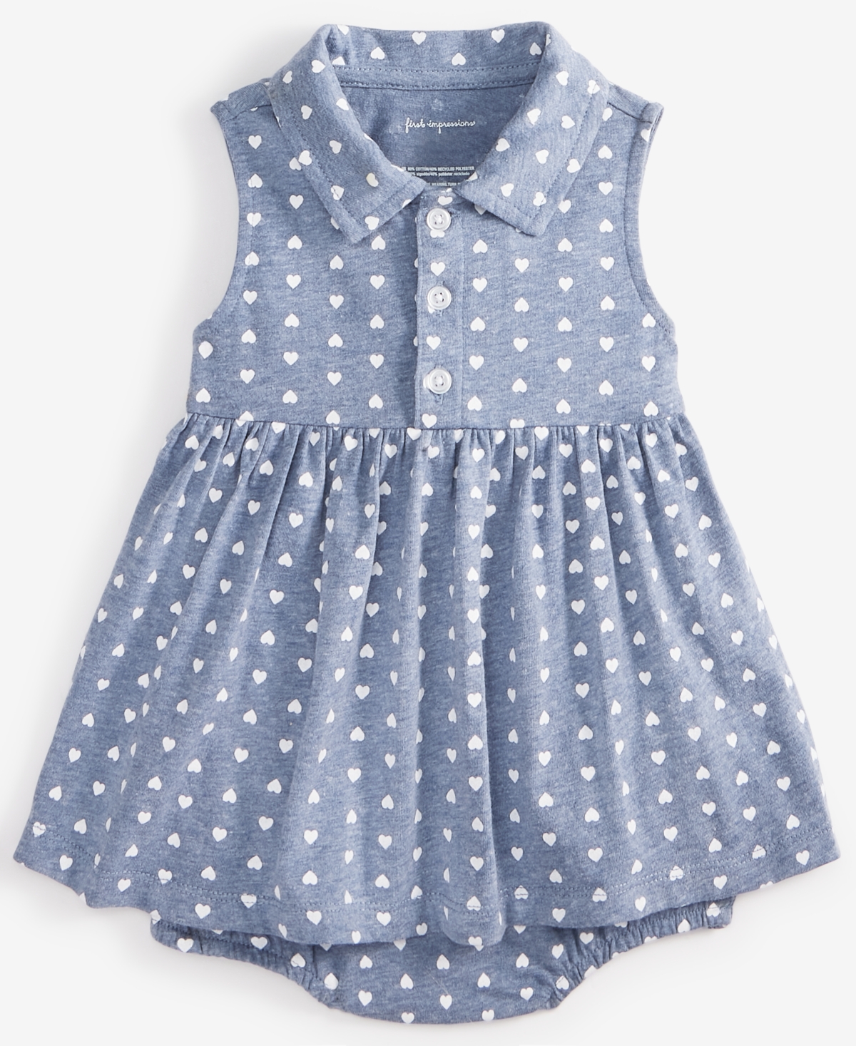 First Impressions Baby Girls Heart-Print Skirted Sunsuit, Exclusively at Macy's