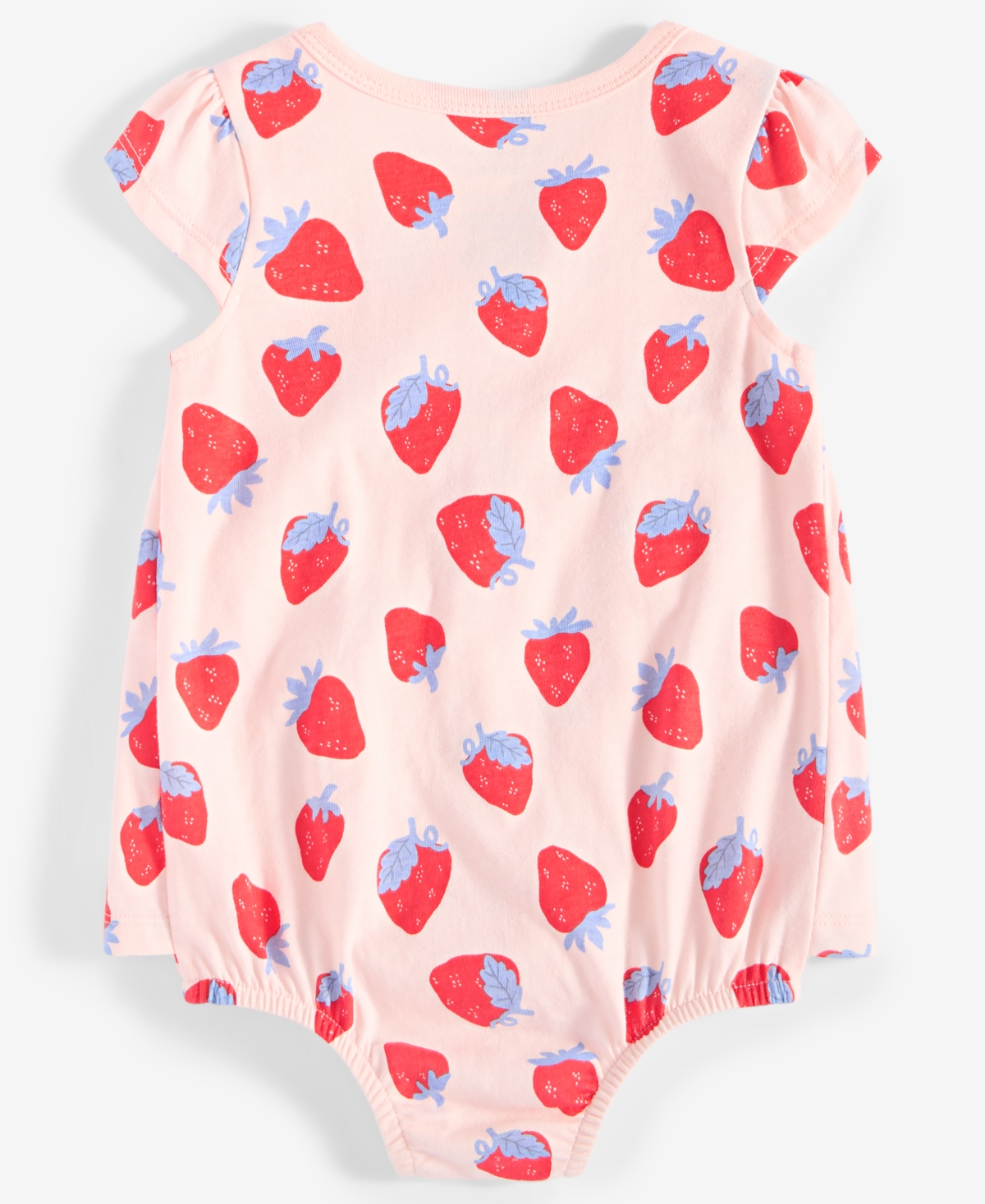 First Impressions Baby Girls Strawberry-print Skirted Sunsuit, Exclusively At Macy's In Beloved Pi