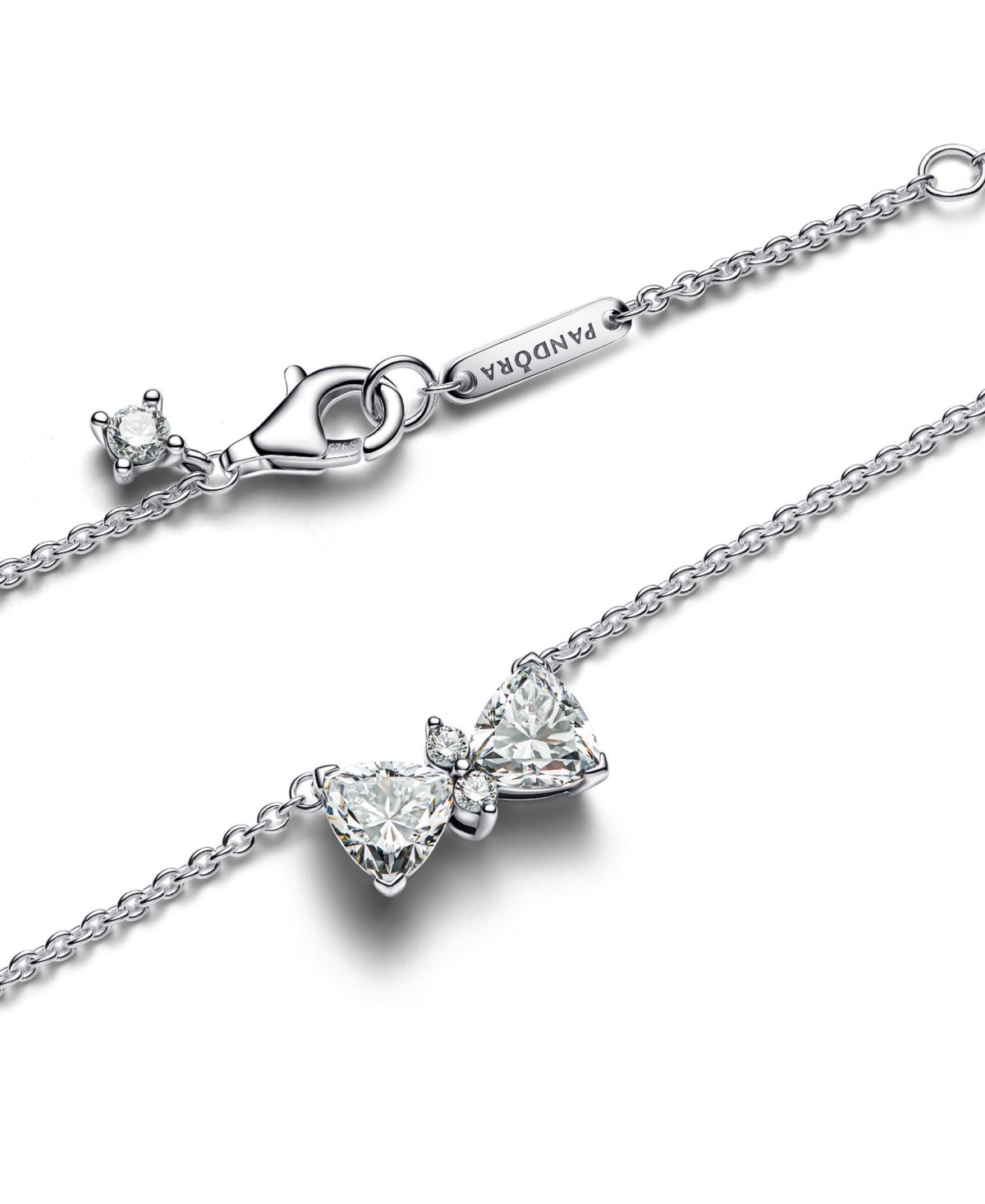 Pandora 393509c01-45 Sparkling Bow Necklace In Sterling Silver