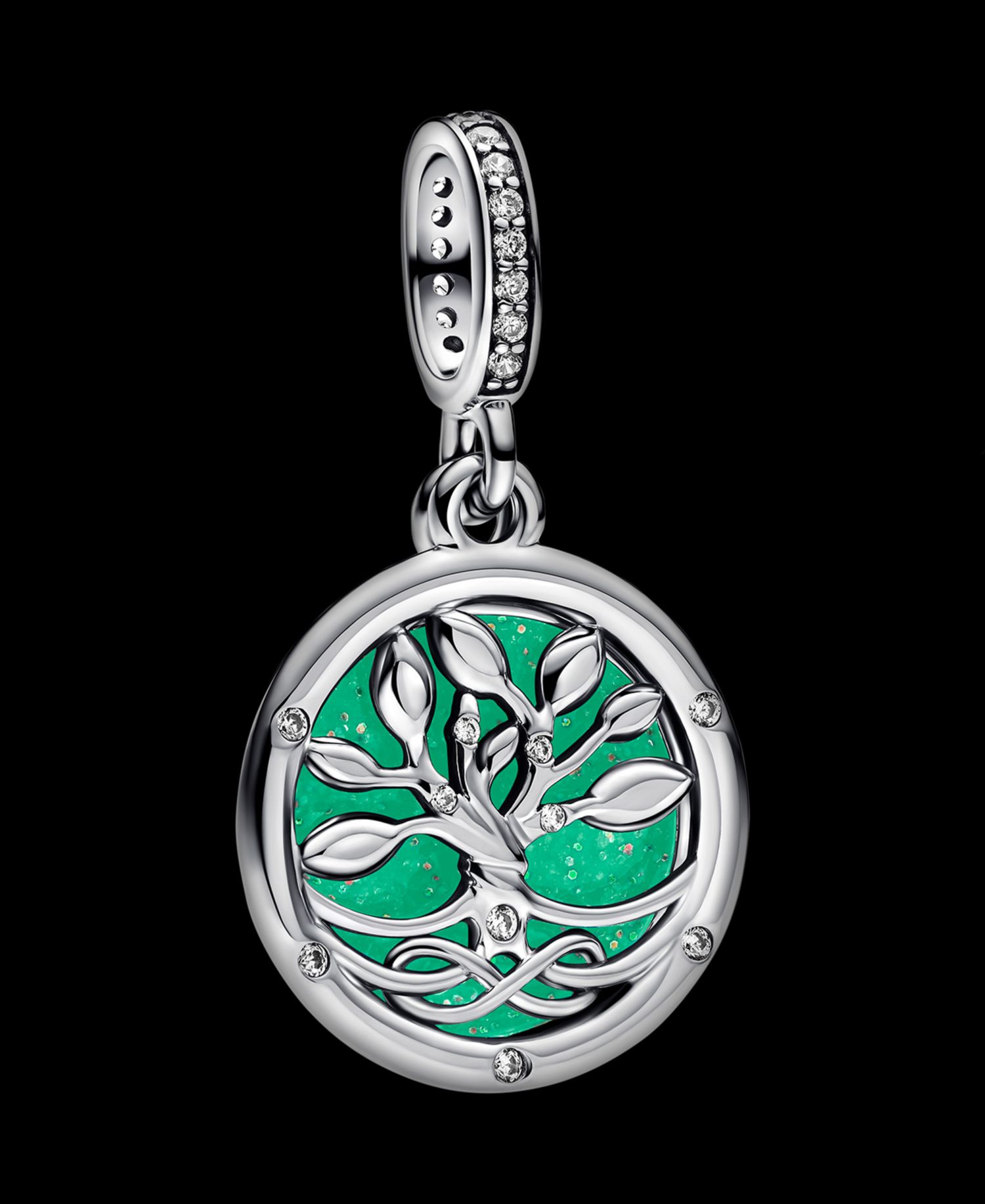 Glow-in-the-Dark Infinity Tree Double Dangle Charm
