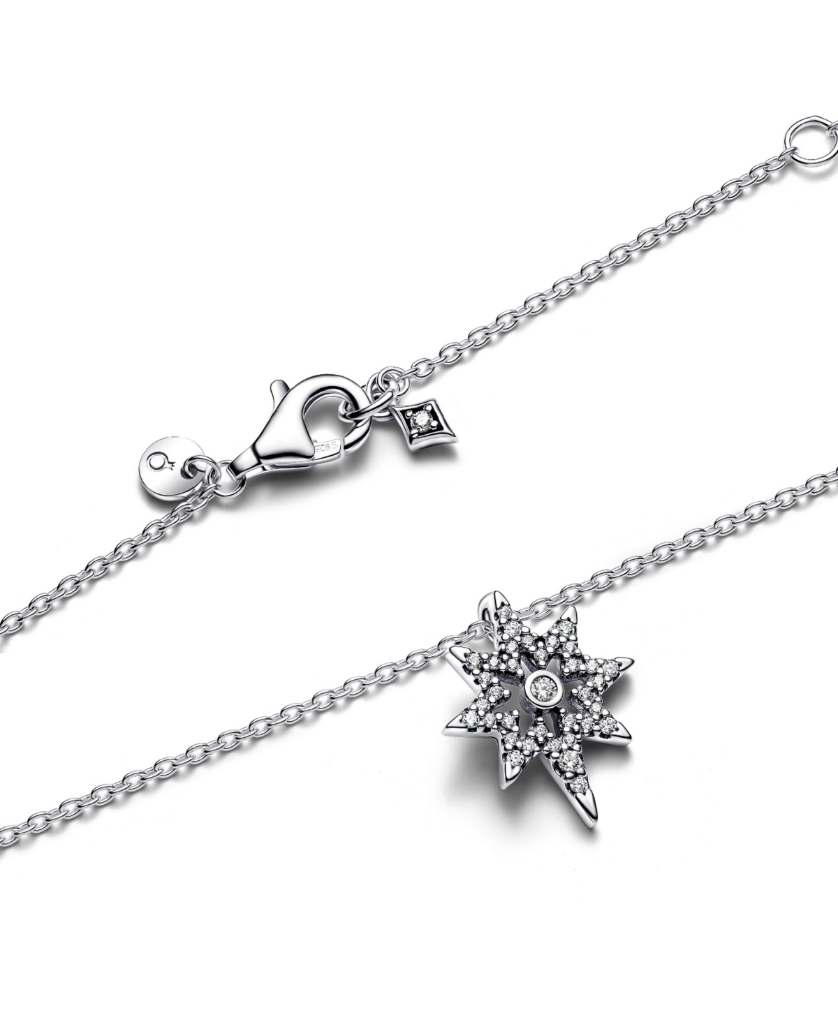 Pandora Silver North Star Pendant Necklace In Sterling Silver