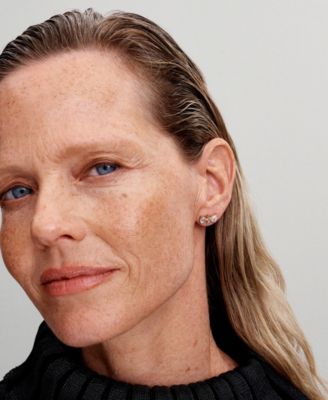 Gold-Plated Sparkling Bow Stud Earrings