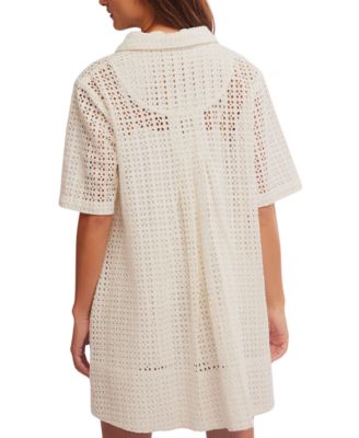 white christmas dresses FREE PEOPLE Remino Denim Mini Dress