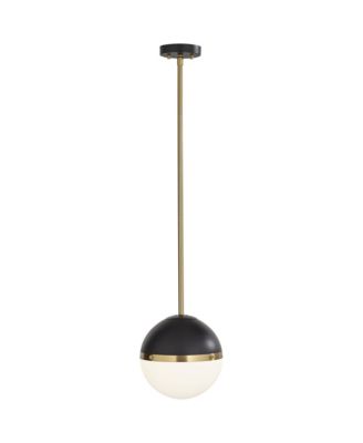 McGraw 10 1/4" Modern Pendant Ceiling Light Fixture Dining Room Over Table Hanging Antique Brass and Black Mini