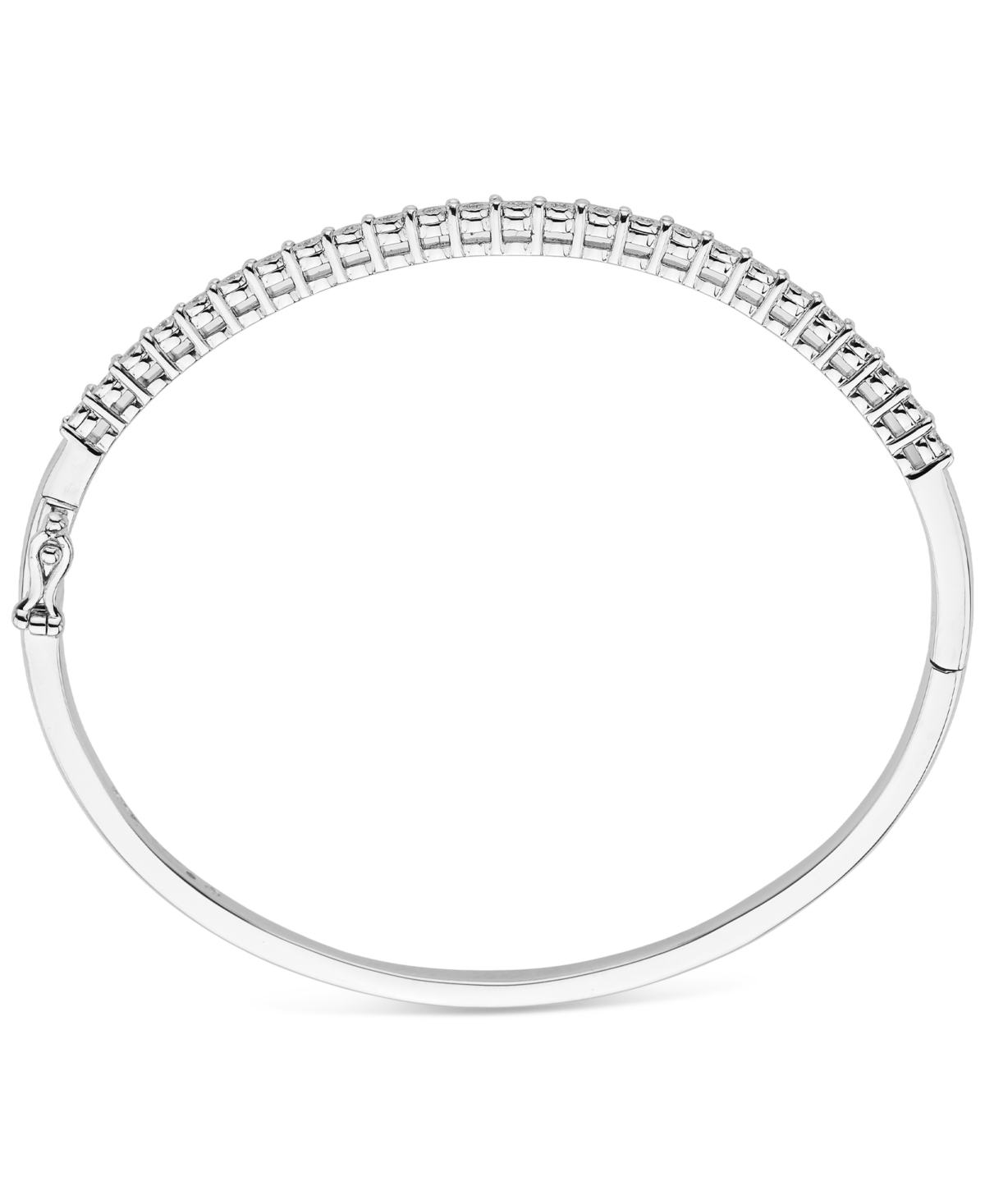 Shop Macy's Diamond Line Bangle Bracelet (1/4 Ct. T.w.) In Sterling Silver