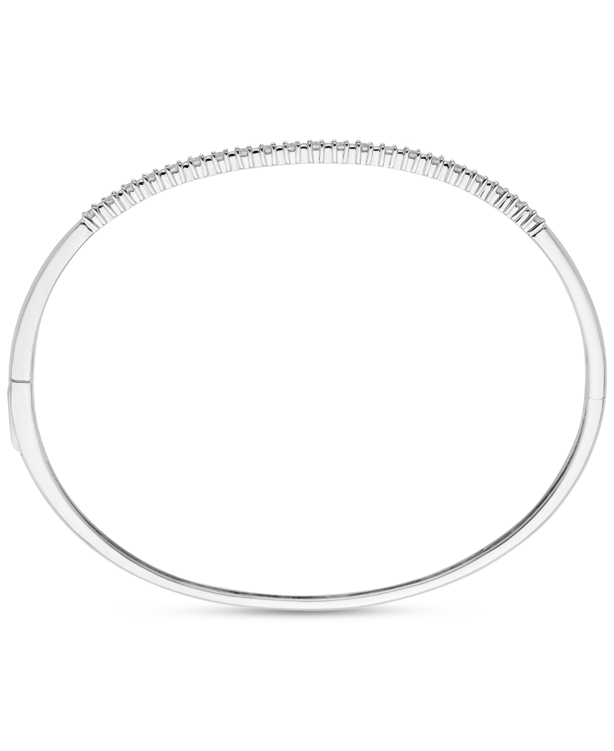 Macy's Diamond Narrow Line Bangle Bracelet (3/8 Ct. T.w.) In 14k White Gold In White Gold
