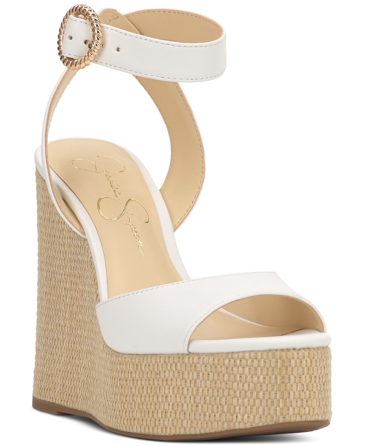 Jessica Simpson Kamindi Platform Wedge Sandal In Bright White