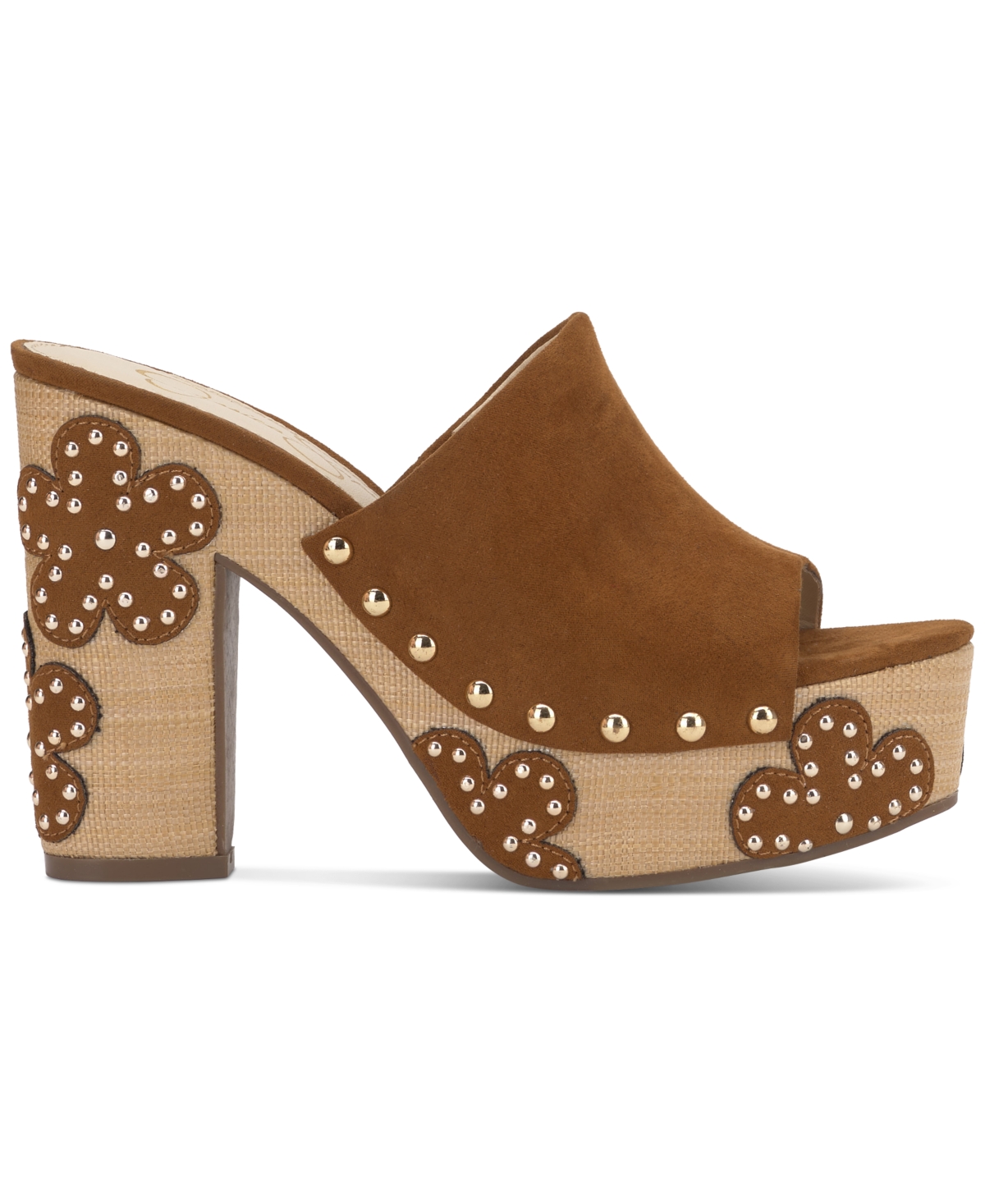 Jessica Simpson Shelbie Tuscan Tan Suede Platform High Heel Slide Sandals In Tuscan Tan Suede