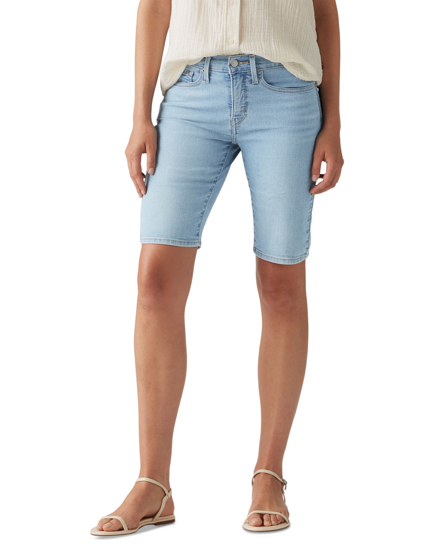 Plus Size Mid-Rise Shaping Bermuda Shorts