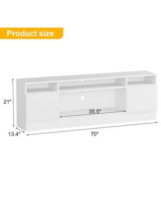 TV Stand with Storage Place for Living Room, Television Stand with Open Sleves, Modern Entertainment Center with Led Light, Media Furniture with Storage Cabinet for TV up to 75"