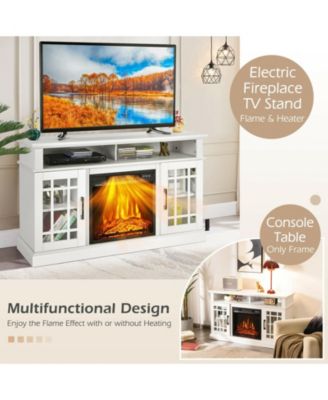 48 Inch Electric Fireplace TV Stand with Cabinets for TVs Up to 50 Inch