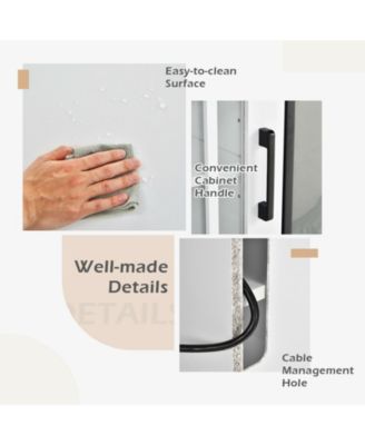 48 Inch Electric Fireplace TV Stand with Cabinets for TVs Up to 50 Inch