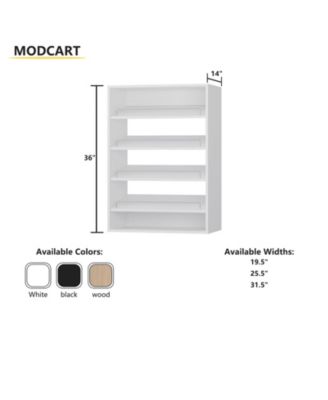 Modular Storage Angled Shelves, Wood Closet Organizer Adjustable, Stacking, Shoe Shelf Unit with 4 Shelves