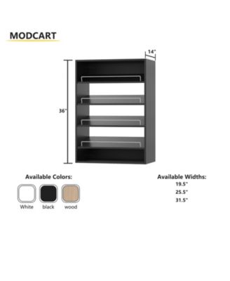 Modular Storage Angled Shelves, Wood Closet Organizer Adjustable, Stacking, Shoe Shelf Unit with 4 Shelves