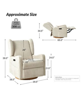 Rosalina Modern Recliner with Built-In Nightlight and Wooden Base