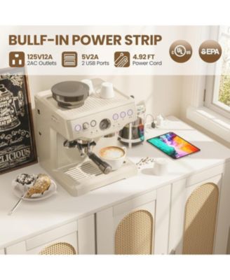 Rattan Sideboard Buffet Cabinet, 4 Doors Accent Storage Cabinet