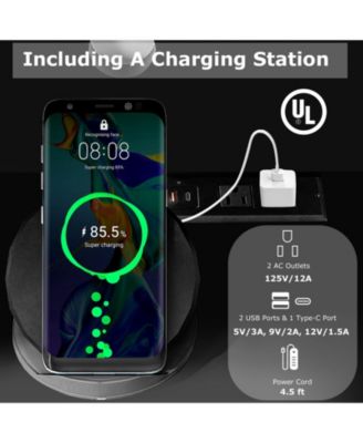 TV Stand Entertainment Center with Charging Station for TVs up to 50 Inch