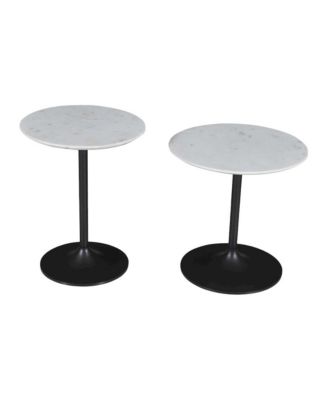 Camille Solid Marble and Iron Modern Luxury Accent Tables