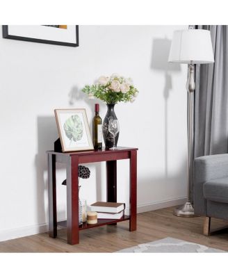 2-Tier Modern Compact End Table with Storage Shelf
