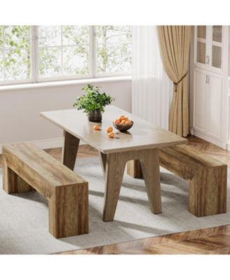 47" Farmhouse Wooden Bench – Perfect for entryway, dining room, hallway, or bedroom. Easy assembly
