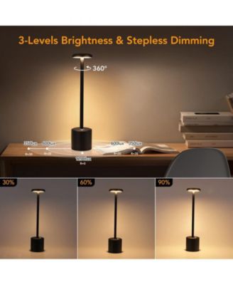 Cordless Portable LED Table Lamp 5000mAh Battery Operated with Stepless Dimming for Bedside, Restaurant, Bar, Camping, Outdoor – 1 Pack
