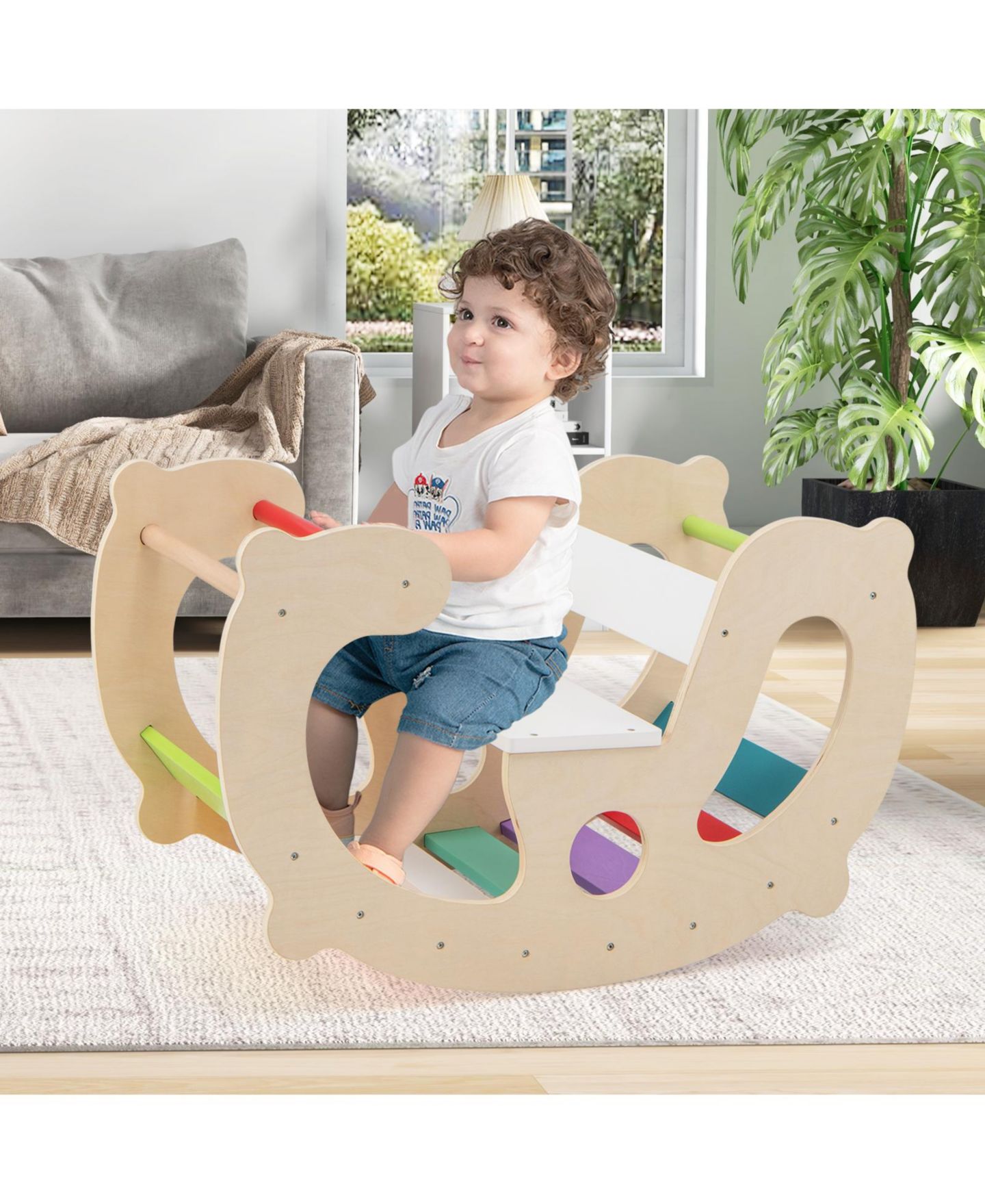 Детская игрушка KUYOTQ Mecale 2-in-1 Montessori Rocking Horse, Ages 1+ — фото 2
