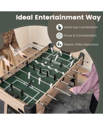 54 Inch Foosball Table Arcade Soccer Game Table with 2 Balls and 26 Players
