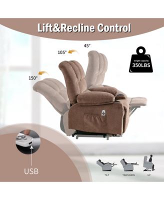 Single piece Woven Fabric Power Recliners for Elderly with Heat ,Lift Recliner Chair and Massage Recliner Chair