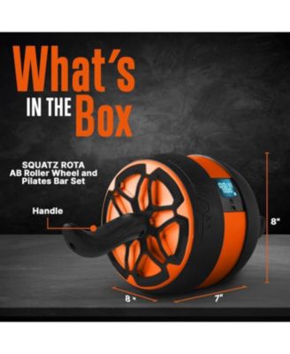 AB Roller Wheel and Pilates Bar Set with Resistance Bands for Total Body Workouts