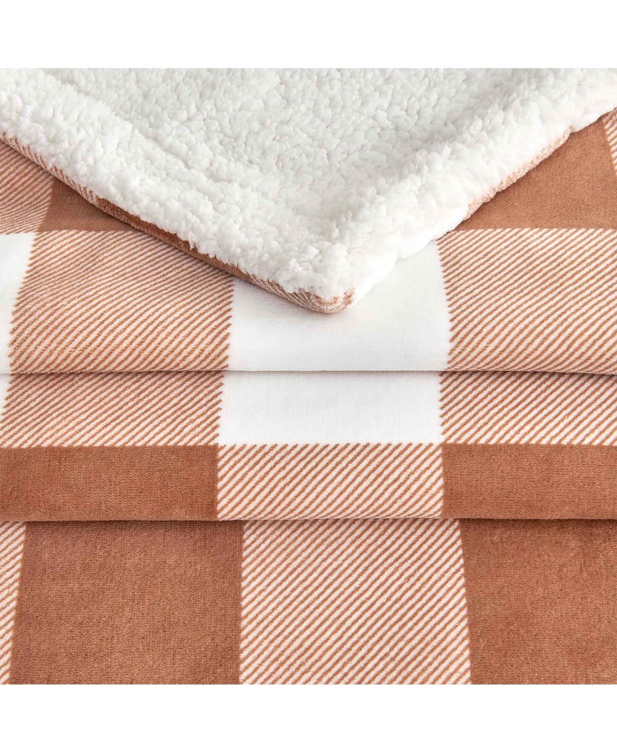 Linery & Co. Velvet Plush Reversible Sherpa Throw Blanket