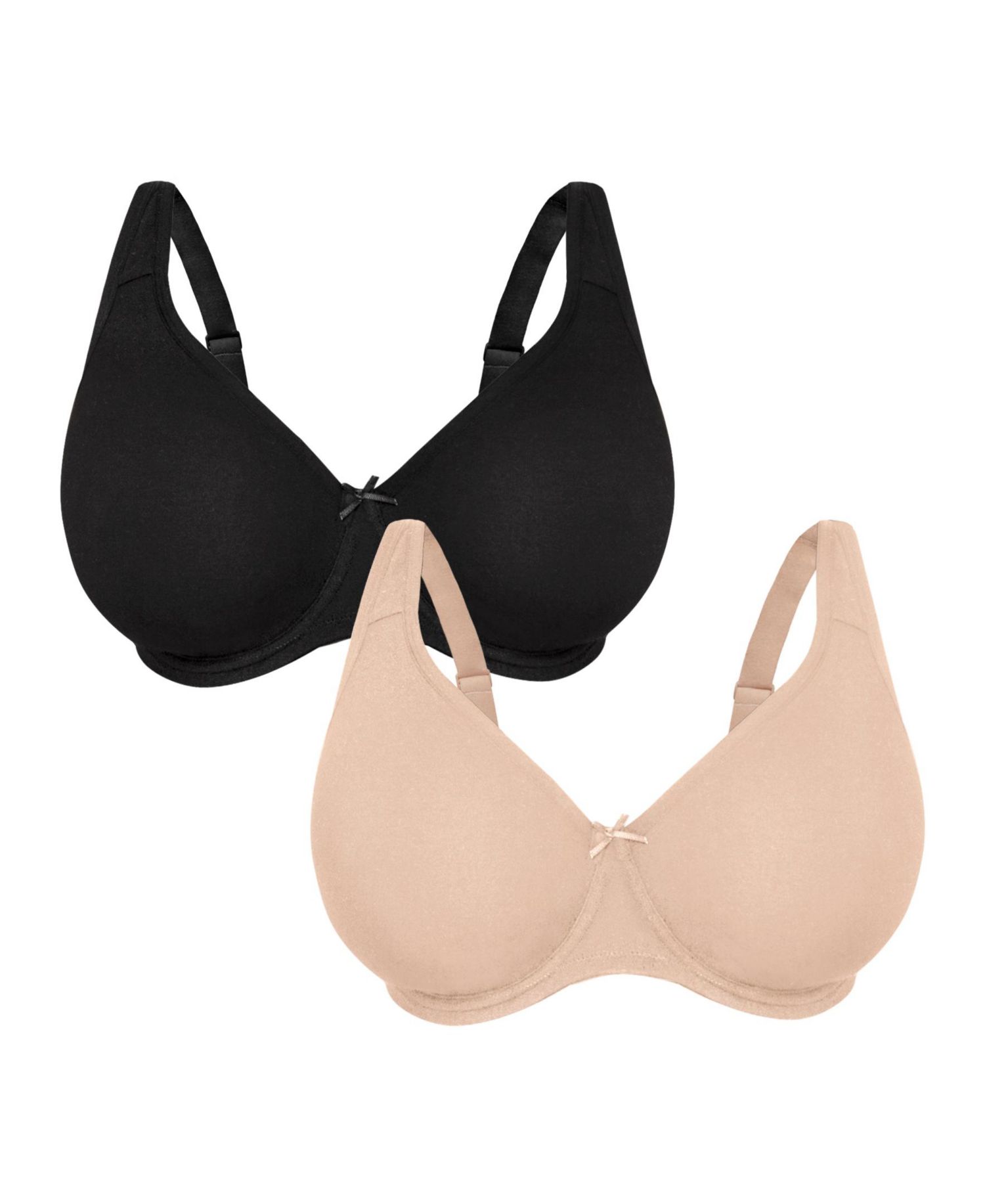 Women's Fit for Me Collection: 2-Pack Unlined Underwire Bra-Cotton Comfort & Pinch-Free Straps