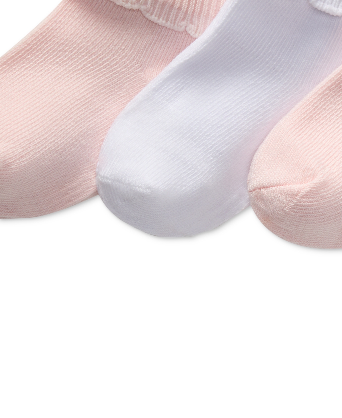 Polo Ralph Lauren Baby Girls Polo Baby Scallop Turn-cuff Socks, 3 Pack In Pink