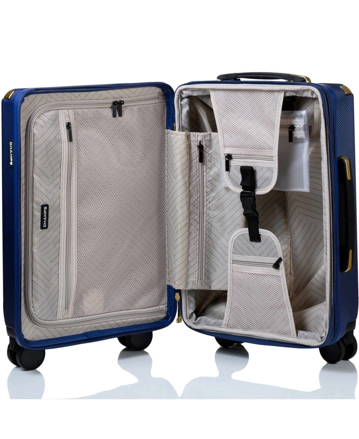 Champs 3-piece Luxe Ii Collection Hardside Luggage Set In Navy