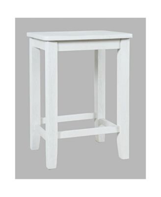 Eastern Tides Coastal Wire-Brushed Acacia Backless Counter Barstool (Set of 2)