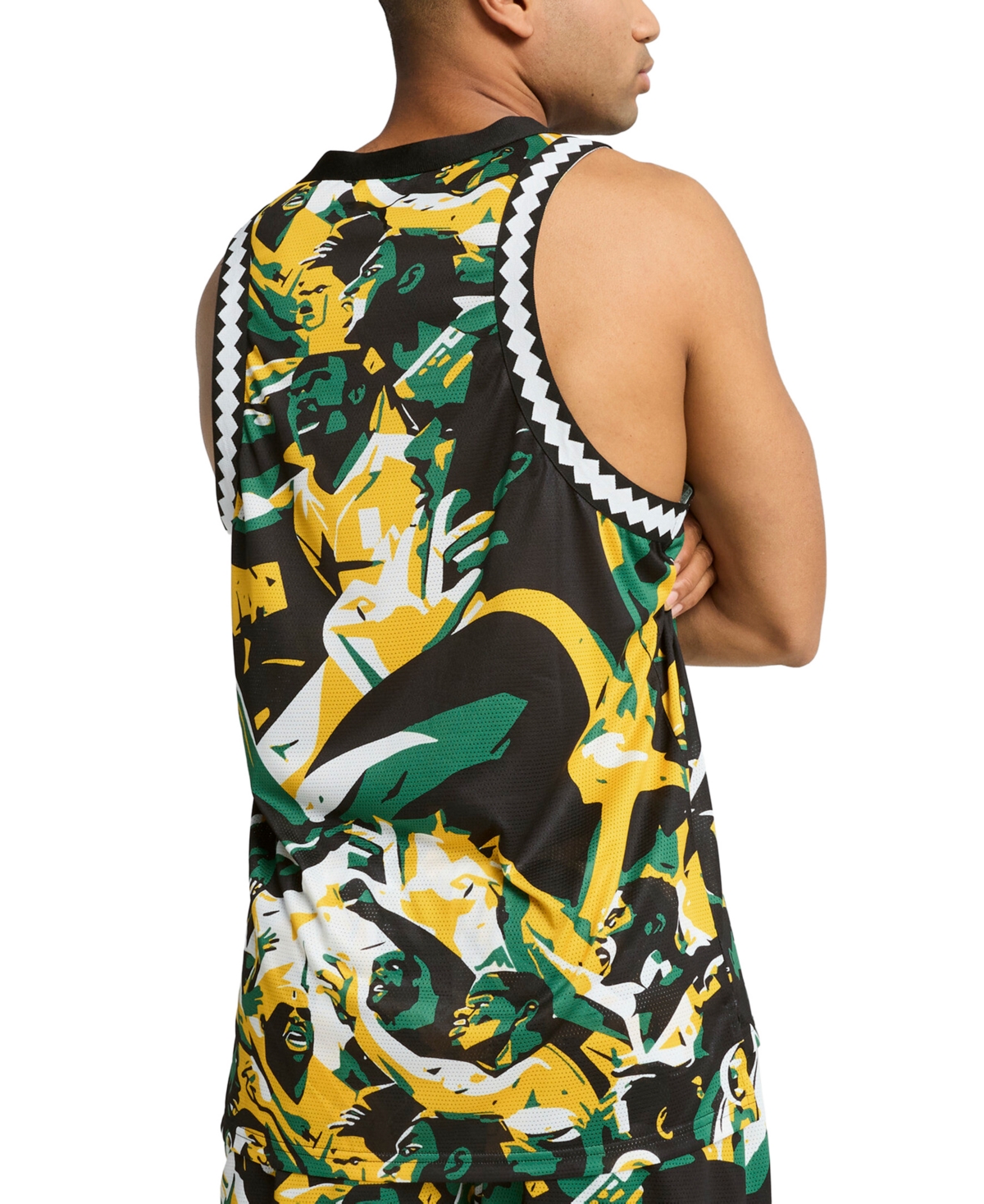Puma Men's Rival Rage Regular-fit Mesh Graphic Tank In Green