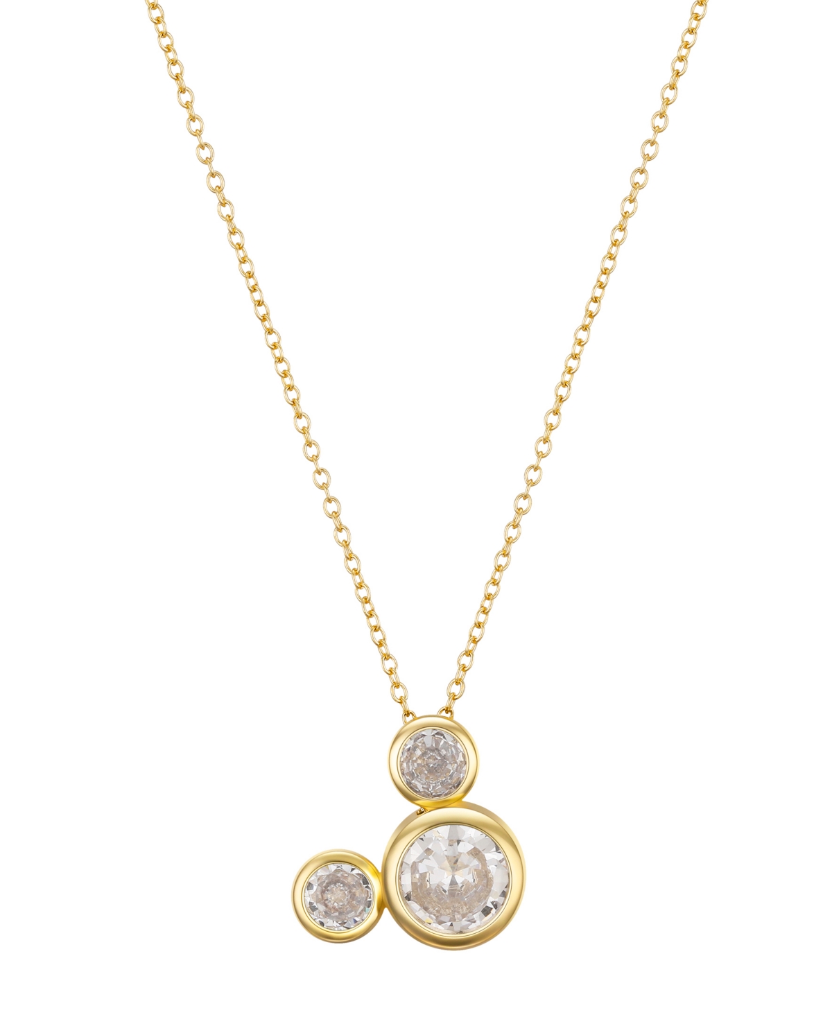 Disney Cubic Zirconia Mickey Mouse Dream Birthstone Pendant Necklace In Gold
