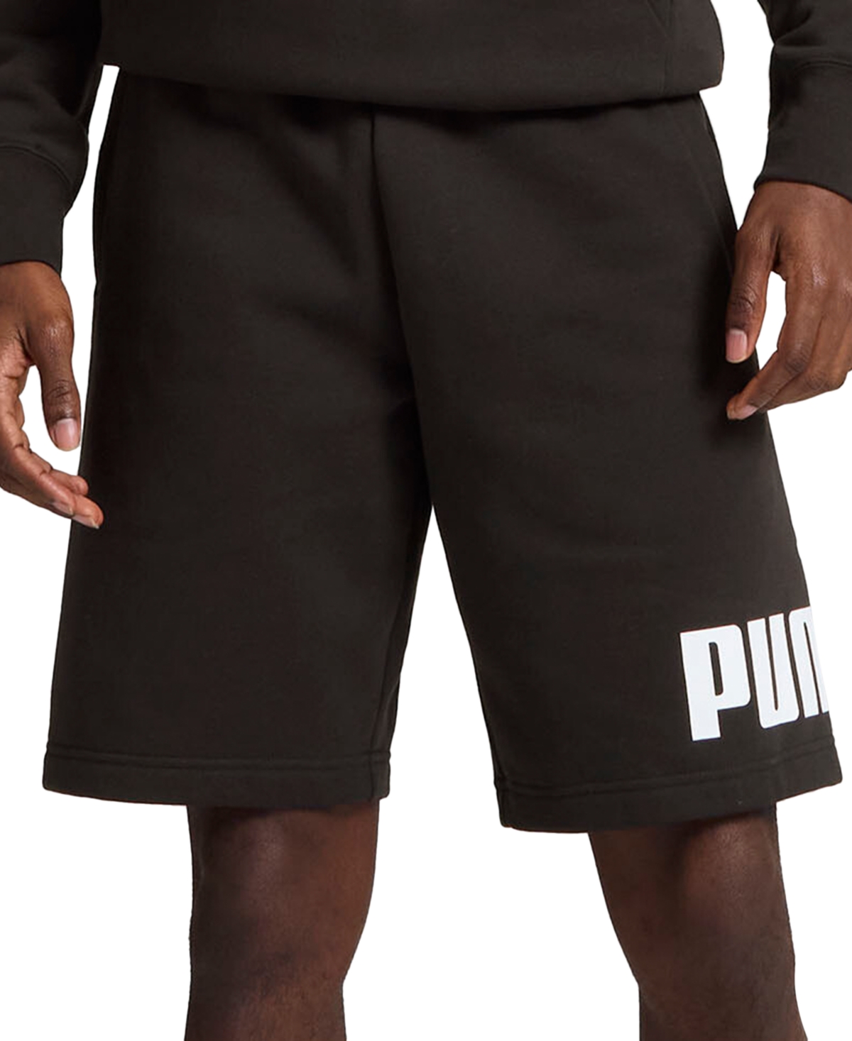 Puma Men's Logo Drawstring Shorts In Black