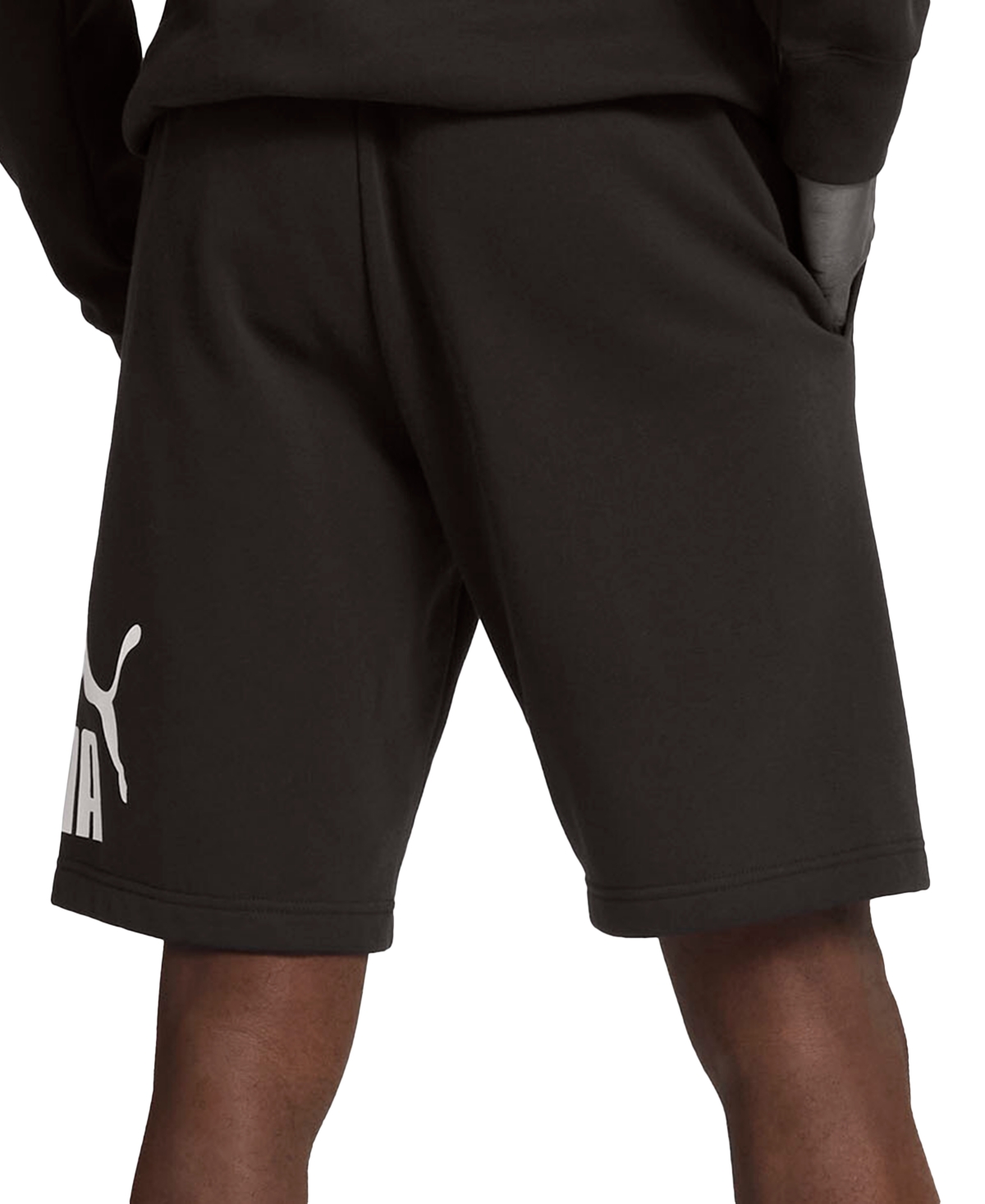 Puma Men's Logo Drawstring Shorts In Black