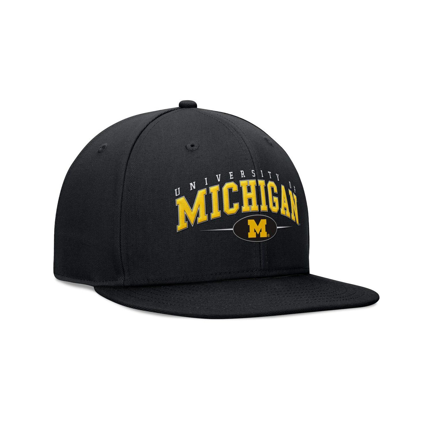 Men's Black Michigan Wolverines Bullpen Snapback Hat