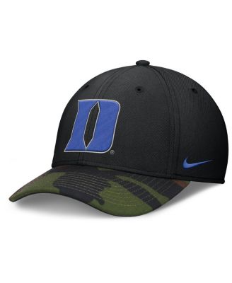 Nike - Men's Black/Camo Duke Blue Devils 2024 Military Appreciation Rise Swoosh Performance Flex Hat