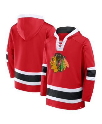 Fanatics - Men's Red Chicago Blackhawks Inside Line Fleece Pullover Hoodie
