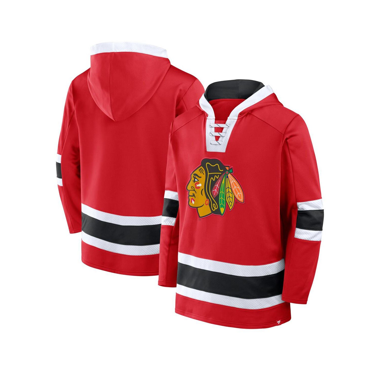 Men's Red Chicago Blackhawks Inside Line Fleece Pullover Hoodie