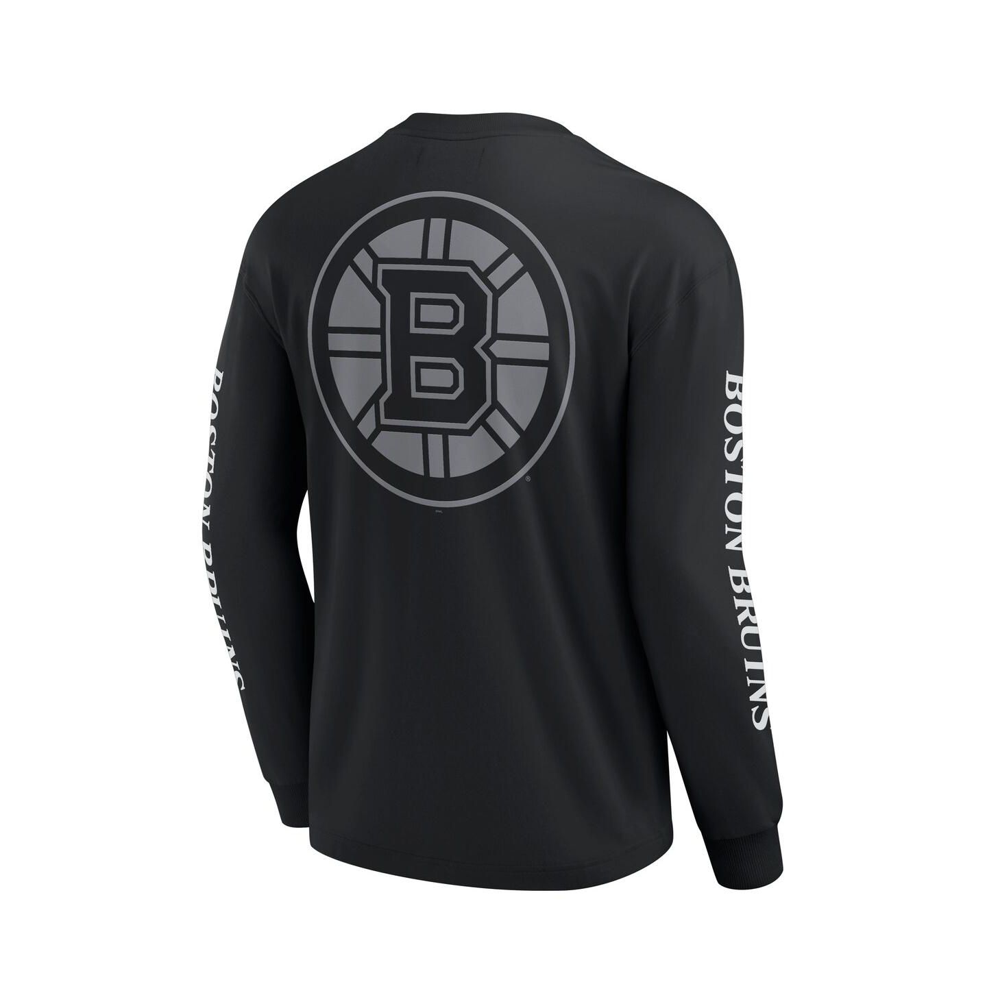 Мужская футболка Fanatics Black Boston Bruins Elements Strive Long Sleeve — фото 2