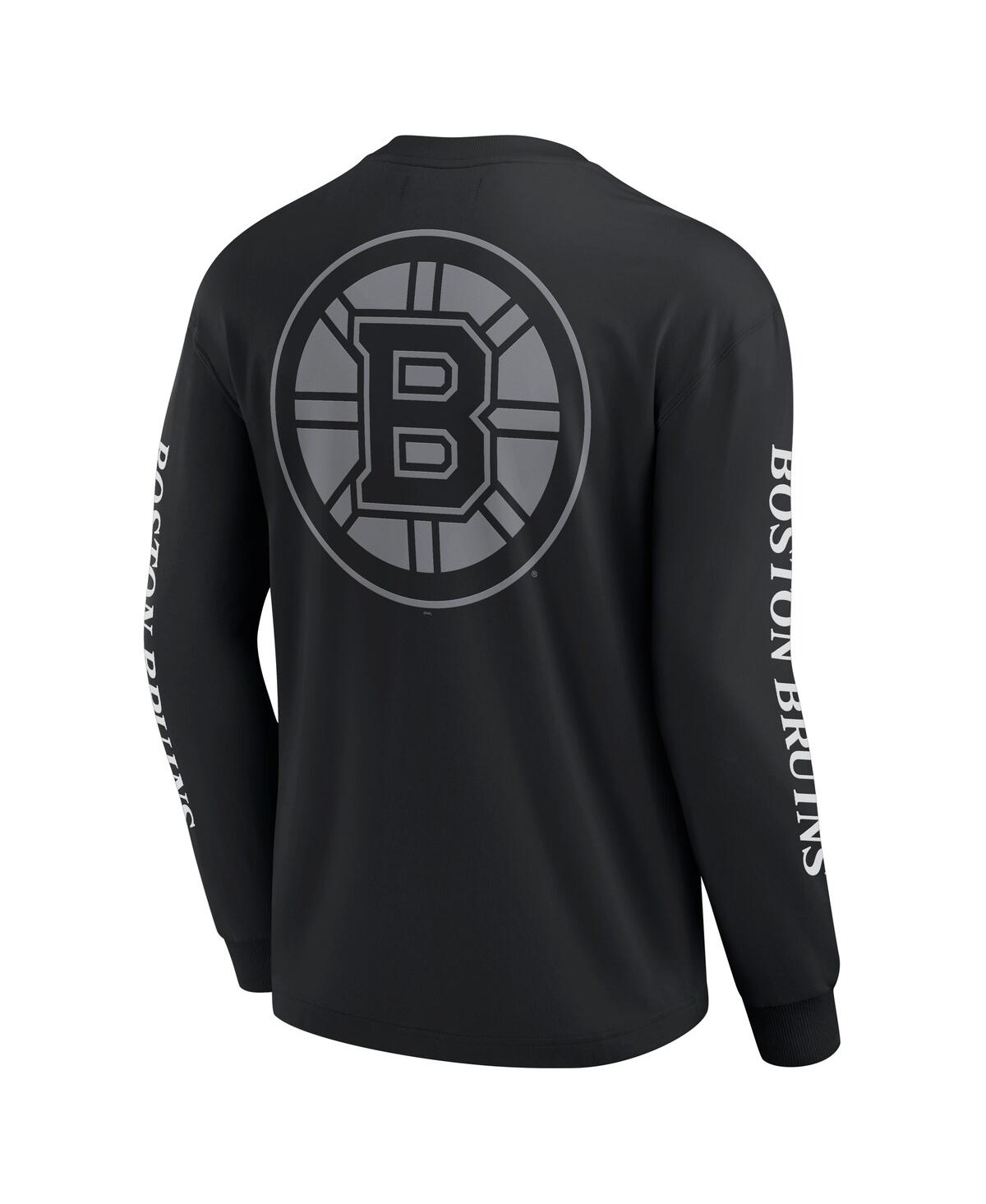 Fanatics Men's Black Boston Bruins Elements Strive Long Sleeve T-shirt In Black,gray